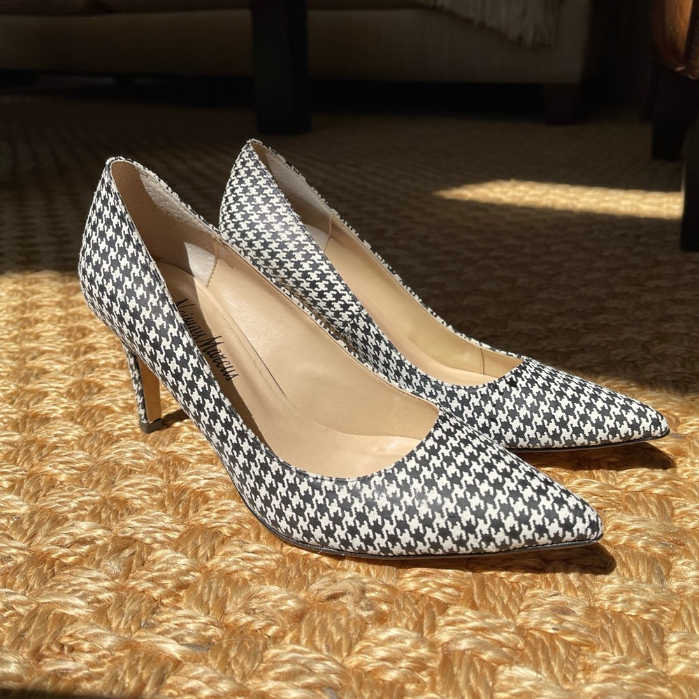 Stylish Black and White Houndstooth Women's Pumps - Neiman Marcus
